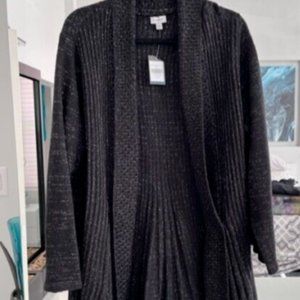 AVENUE Black Sparkle Cardigan Sweater (18/20) NWT